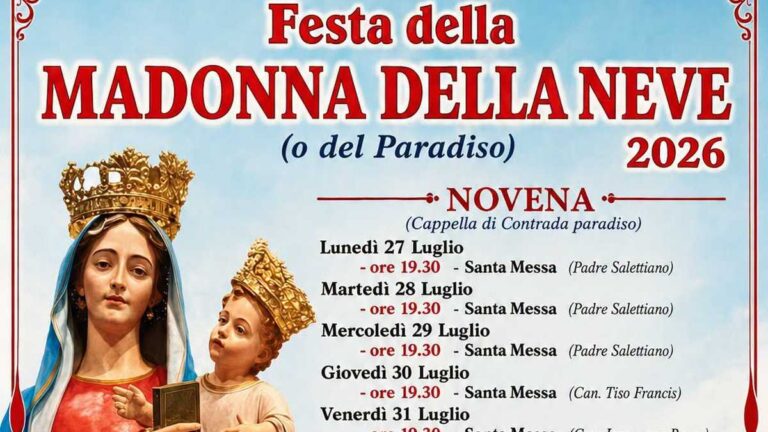 Locandina della Festa della Madonna della Neve 2026 a Isernia