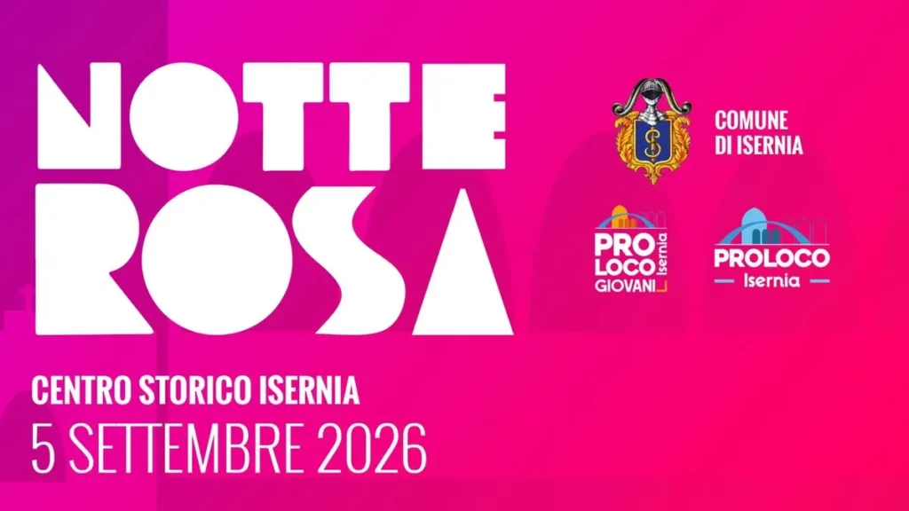 Locandina Notte Rosa 2026 nel centro storico di Isernia